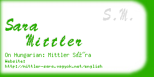 sara mittler business card